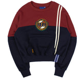 ロマンティッククラウン(ROMANTIC CROWN)GNAC COLOR BLOCK SWEATSHIRT_BURGUNDY