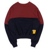 ロマンティッククラウン(ROMANTIC CROWN)GNAC COLOR BLOCK SWEATSHIRT_BURGUNDY