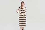 ロマンティッククラウン(ROMANTIC CROWN) GNAC STRIPE POCKET DRESS_OATMEAL