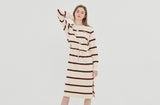 ロマンティッククラウン(ROMANTIC CROWN) GNAC STRIPE POCKET DRESS_OATMEAL