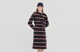 ロマンティッククラウン(ROMANTIC CROWN) GNAC STRIPE POCKET DRESS_NAVY