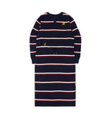 ロマンティッククラウン(ROMANTIC CROWN) GNAC STRIPE POCKET DRESS_NAVY