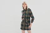 ロマンティッククラウン(ROMANTIC CROWN) OLD CHECK SHIRT DRESS_GREEN