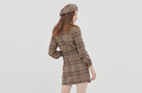 ロマンティッククラウン(ROMANTIC CROWN) OLD CHECK SHIRT DRESS_BEIGE