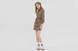 ロマンティッククラウン(ROMANTIC CROWN) OLD CHECK SHIRT DRESS_BEIGE