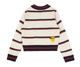 ロマンティッククラウン(ROMANTIC CROWN) CLASSIC LOGO STRIPE CARDIGAN_OATMEAL