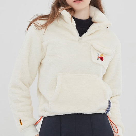 ロマンティッククラウン(ROMANTIC CROWN) UNLOCK YOUR MIND FLEECE ANORAK_OATMEAL