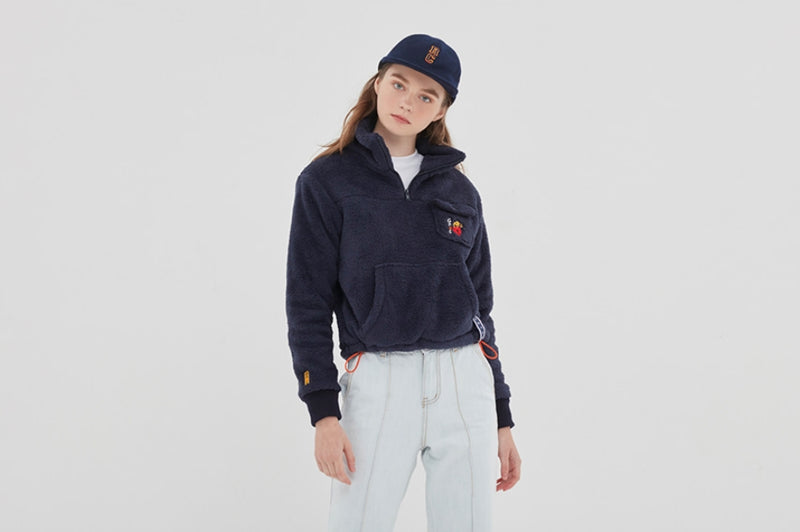 ロマンティッククラウン(ROMANTIC CROWN) UNLOCK YOUR MIND FLEECE ANORAK_NAVY