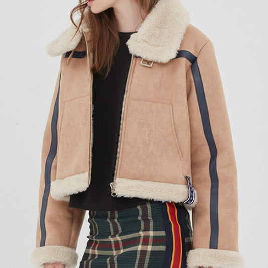 ロマンティッククラウン(ROMANTIC CROWN) GNAC SHORT MOUTON JACKET_BEIGE