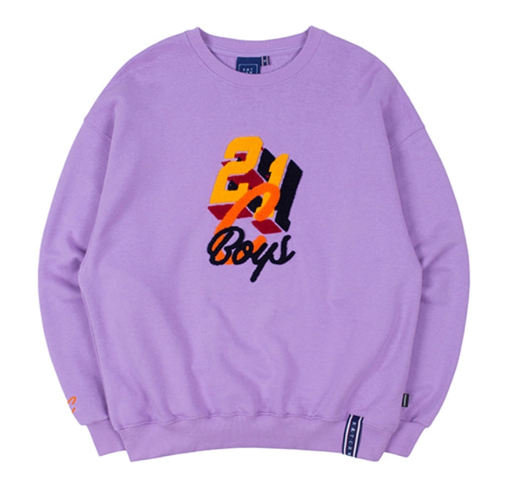 ロマンティッククラウン(ROMANTIC CROWN)  COLOR LOGO SWEATSHIRT_PURPLE