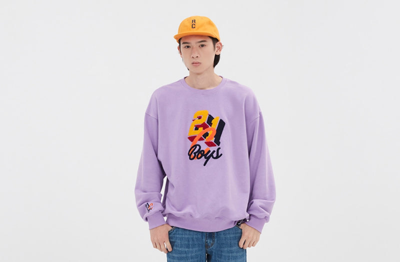 ロマンティッククラウン(ROMANTIC CROWN)  COLOR LOGO SWEATSHIRT_PURPLE