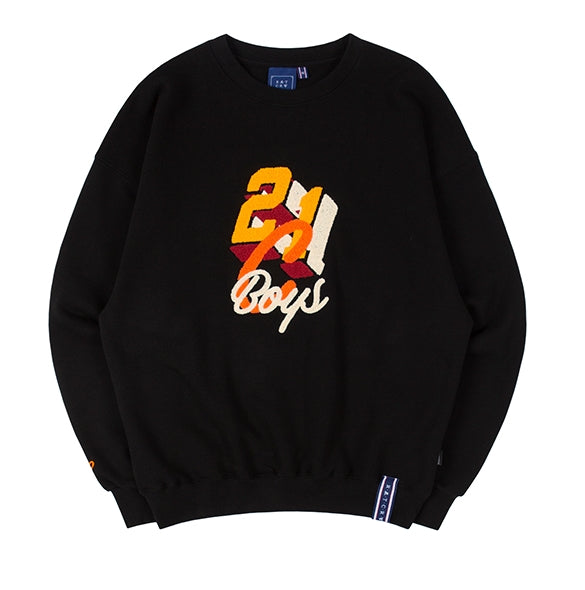 ロマンティッククラウン(ROMANTIC CROWN)  COLOR LOGO SWEATSHIRT_BLACK