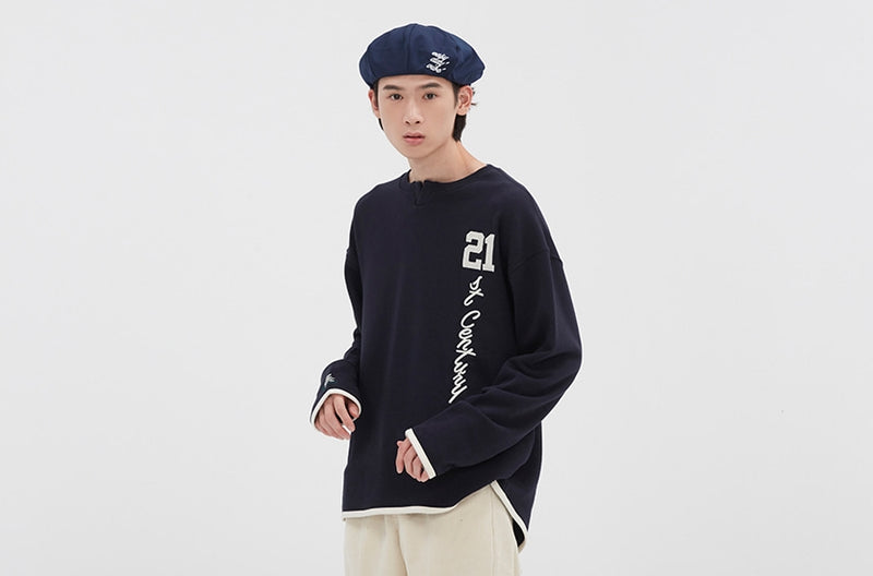 ロマンティッククラウン(ROMANTIC CROWN)21C BOYS HENLEY NECK_NAVY