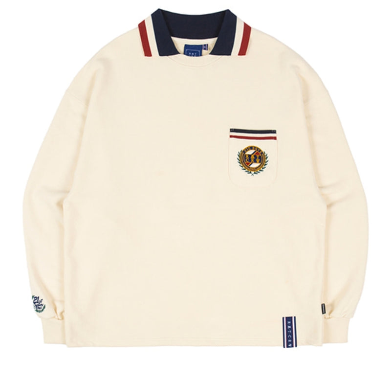 ロマンティッククラウン(ROMANTIC CROWN) 21C BOYS COLLAR CREWNECK_OATMEAL
