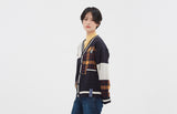 ロマンティッククラウン(ROMANTIC CROWN)SQUARE CHECK KNIT CARDIGAN_NAVY