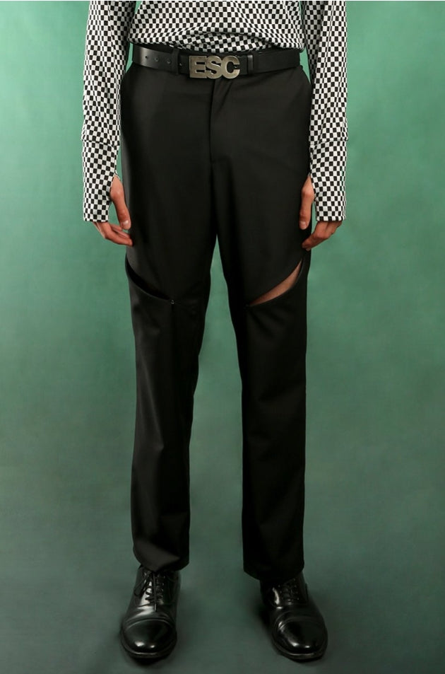 イーエスシースタジオ(ESC STUDIO) Zipper slacks (black)