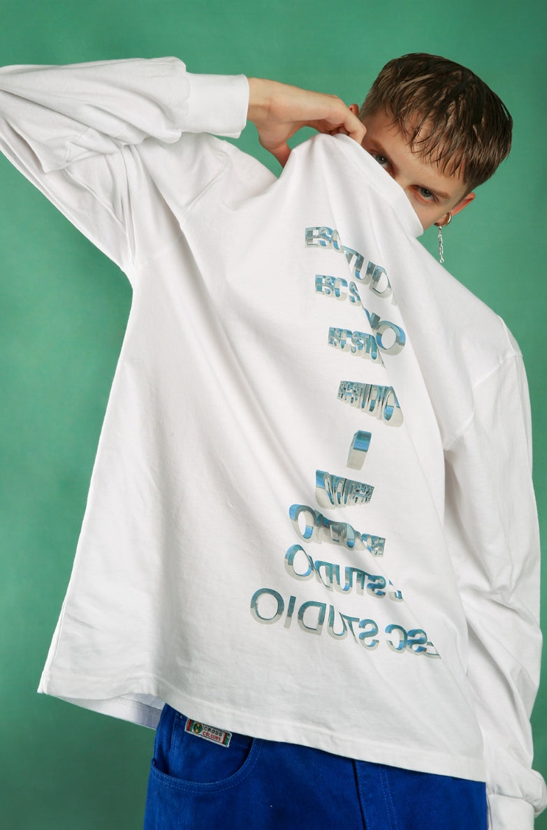 イーエスシースタジオ(ESC STUDIO) Logo long sleeves (white)