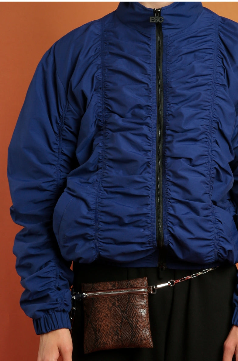 イーエスシースタジオ(ESC STUDIO) Shirring blouson (blue)