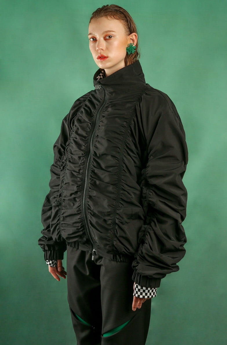 イーエスシースタジオ(ESC STUDIO) Shirring blouson (black)