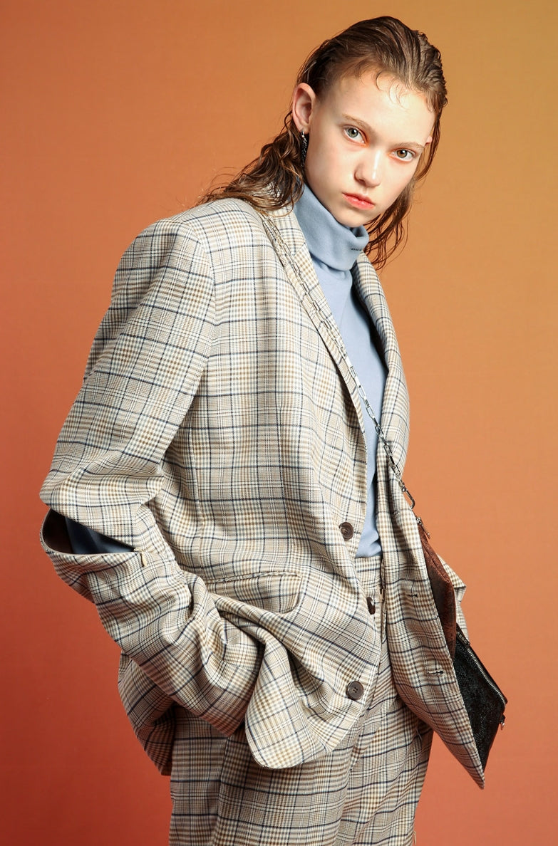 イーエスシースタジオ(ESC STUDIO) Zipper blazer (check)