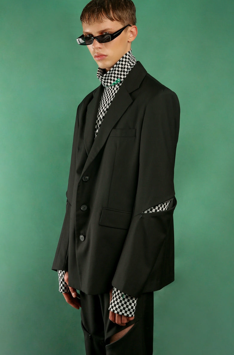 イーエスシースタジオ(ESC STUDIO) Zipper blazer (Black)