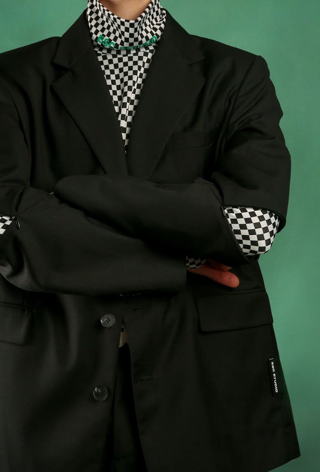 イーエスシースタジオ(ESC STUDIO) Zipper blazer (Black)