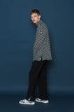 スローアシッド(SLOW ACID)  Stripe Turtleneck Long-T (BLACK)