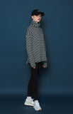 スローアシッド(SLOW ACID)  Stripe Turtleneck Long-T (BLACK)