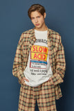 スローアシッド(SLOW ACID)　 Pocket Lettering Check Shirt (BEIGE)