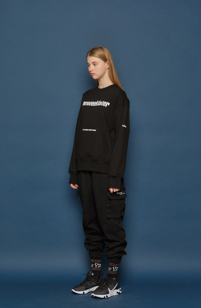 スローアシッド(SLOW ACID)　Pocket Sweatshirt (BLACK)