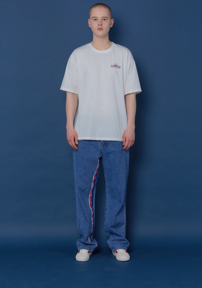 スローアシッド(SLOW ACID) 5428 Logo Short-T (WHITE)