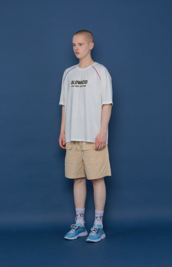 スローアシッド(SLOW ACID) Front Cargo Half Pants (BEIGE)