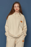 スローアシッド(SLOW ACID) Leather Patch Hoodie (IVORY)