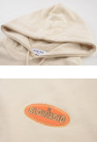 スローアシッド(SLOW ACID) Leather Patch Hoodie (IVORY)