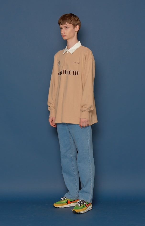 スローアシッド(SLOW ACID) Shirt Collar Sweatshirt (BEIGE)