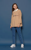 スローアシッド(SLOW ACID) Shirt Collar Sweatshirt (BEIGE)