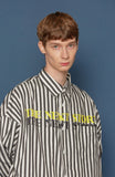 スローアシッド(SLOW ACID) Print Stripe Shirt (BLACK)