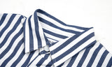 スローアシッド(SLOW ACID) Print Stripe Shirt (BLUE)