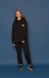 スローアシッド(SLOW ACID)  Leather Patch Sweatpants (BLACK)