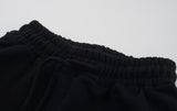 スローアシッド(SLOW ACID)  Leather Patch Sweatpants (BLACK)