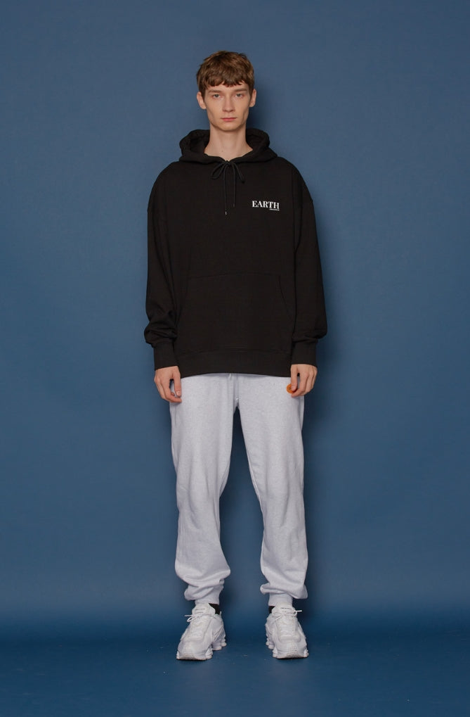 スローアシッド(SLOW ACID) Leather Patch Sweatpants (PALE MELANGE)
