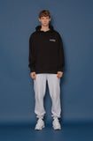 スローアシッド(SLOW ACID) Leather Patch Sweatpants (PALE MELANGE)