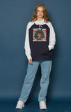 スローアシッド(SLOW ACID) Fox Raglan Hoodie (NAVY)