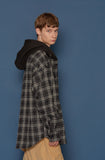 スローアシッド(SLOW ACID) Hood Check Shirt (BLACK)