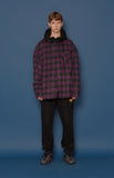 スローアシッド(SLOW ACID) Hood Check Shirt (VIOLET)