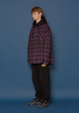 スローアシッド(SLOW ACID) Hood Check Shirt (VIOLET)