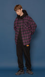 スローアシッド(SLOW ACID) Hood Check Shirt (VIOLET)