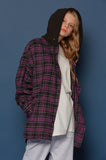 スローアシッド(SLOW ACID) Hood Check Shirt (VIOLET)