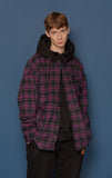 スローアシッド(SLOW ACID) Hood Check Shirt (VIOLET)