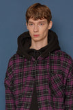 スローアシッド(SLOW ACID) Hood Check Shirt (VIOLET)